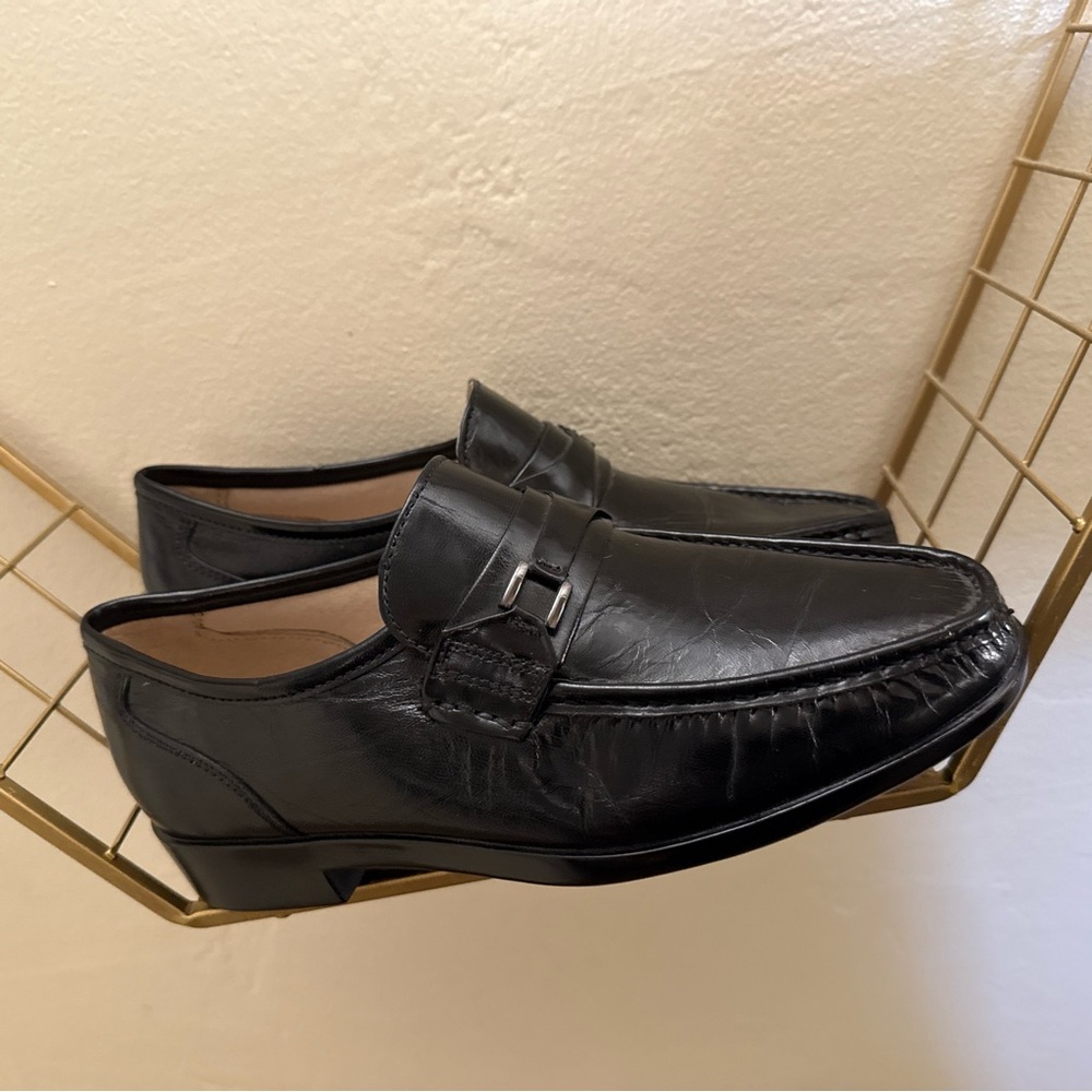 BOTANY 500 Men's Dress Shoes Black Leather Slip On Business Formal Loafers 7M